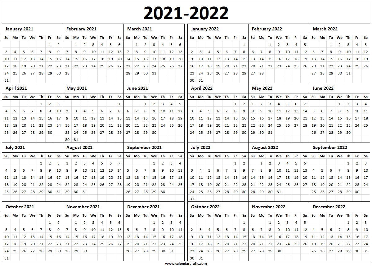 Printable Calendar 2021 Template For School 2021 2022 Calendar Image