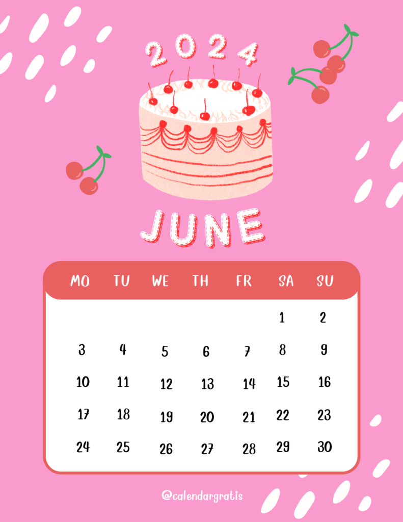 2024 June Calendar for Kids