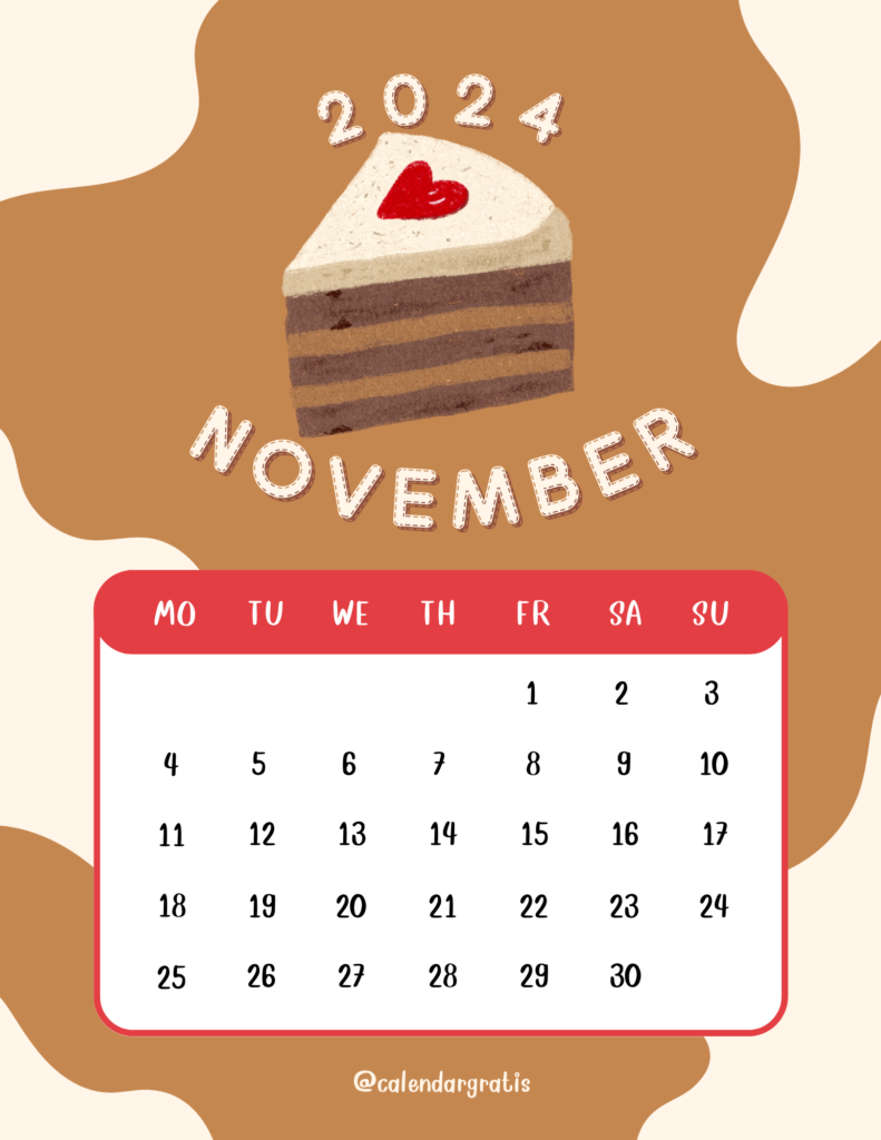 2024 November Calendar for Kids