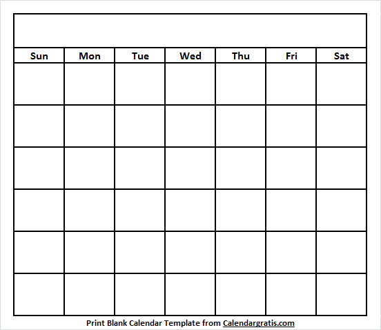 Editable free blank calendar template