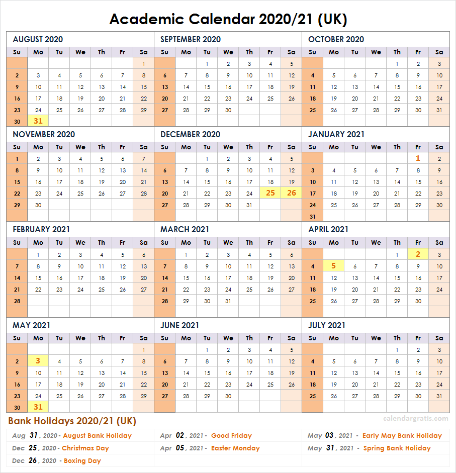 Calendar For 2020 And 2021 Free Letter Templates