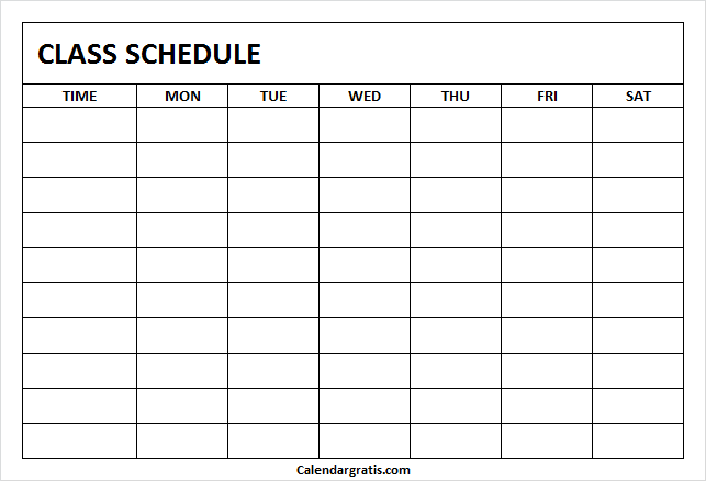 Printable Class Schedule Template For School College Students printable-class-schedule-template-for-school-college-students