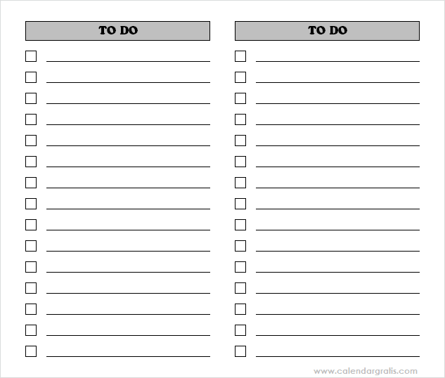 To Do List Template Printable Free | Weekly To-Do Planner Notebook