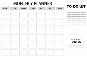 Printable Monthly Planner Template | Full Month Schedule Maker Template