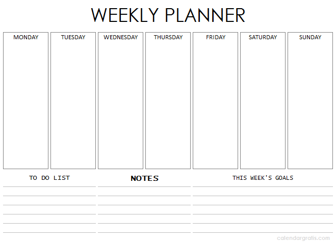 week task planner