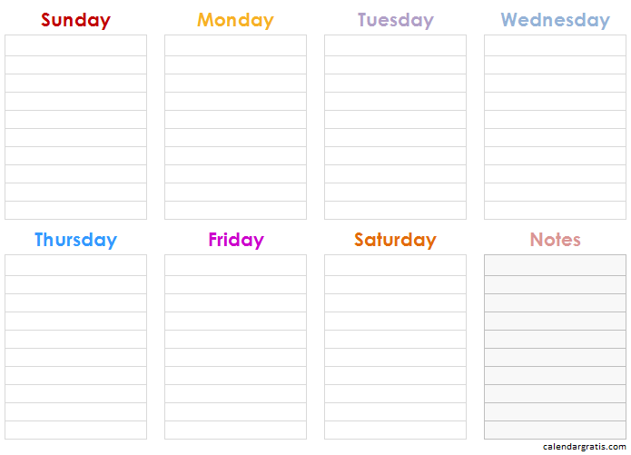 To do list weekly template printable