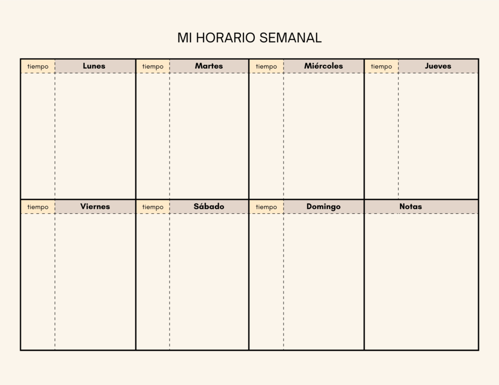 Un Planeador Semanal Para Imprimir con diseño minimalista para descargar