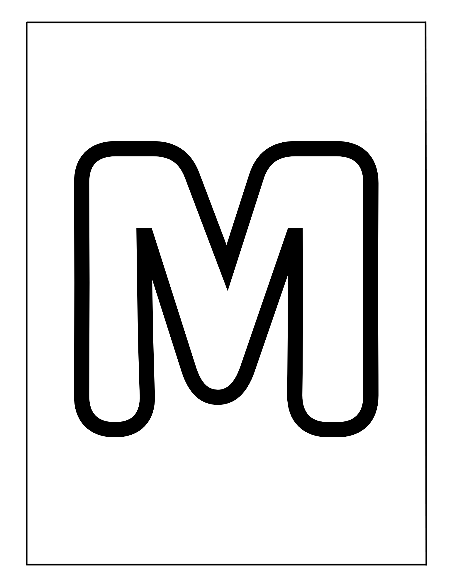 Alphabet Coloring Pages A-Z - M
