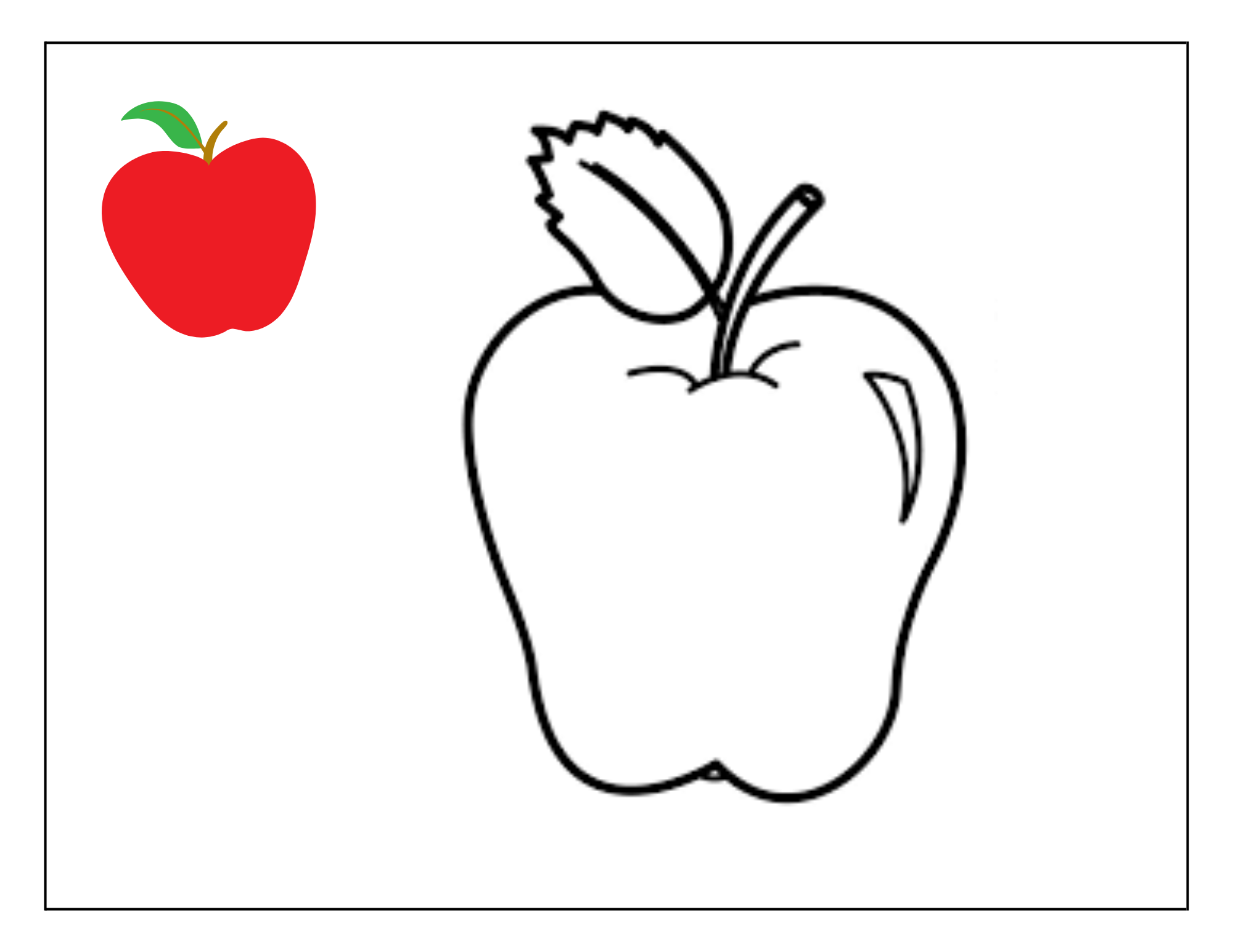 Fruit coloring pages for toddlers - Apple