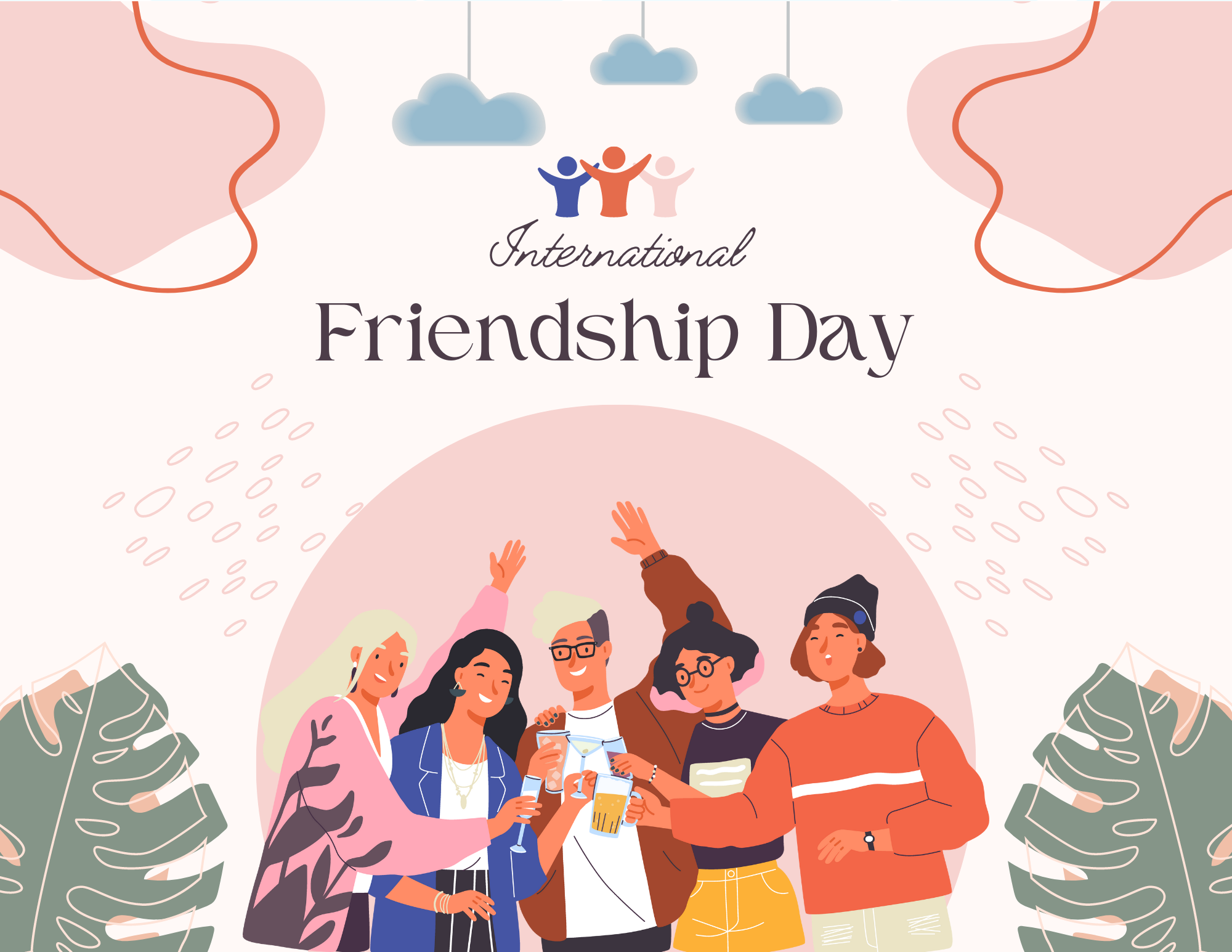 A picture of diverse hands reaching out to each other, symbolizing the International Day of Friendship 2023!