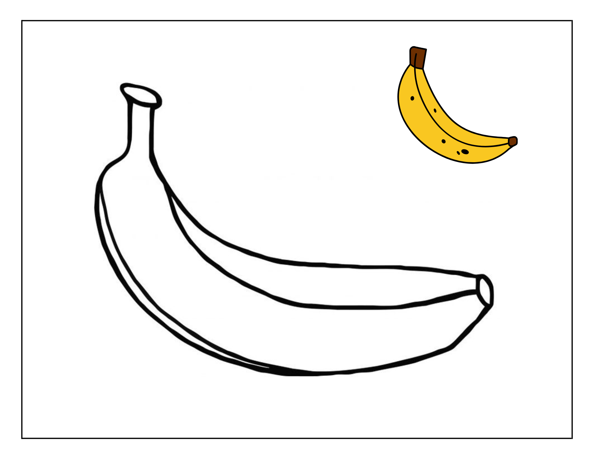 Fruit coloring pages for toddlers - Banana