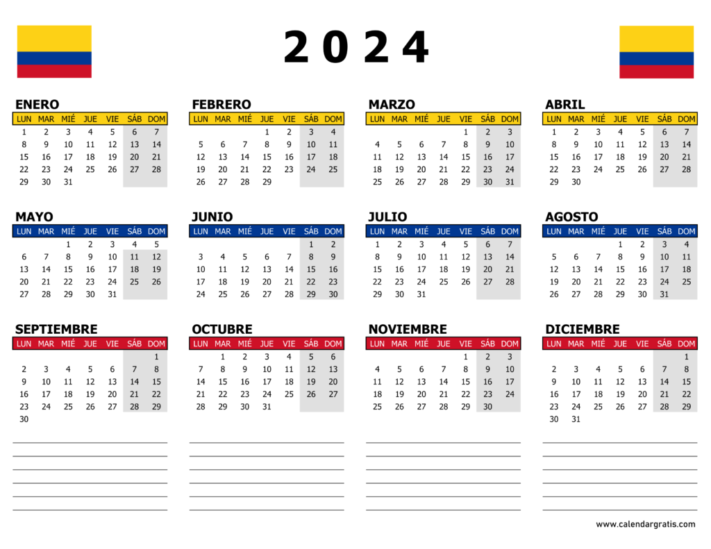Calendario 2025 Con Festivos En Colombia Tim Lezlie