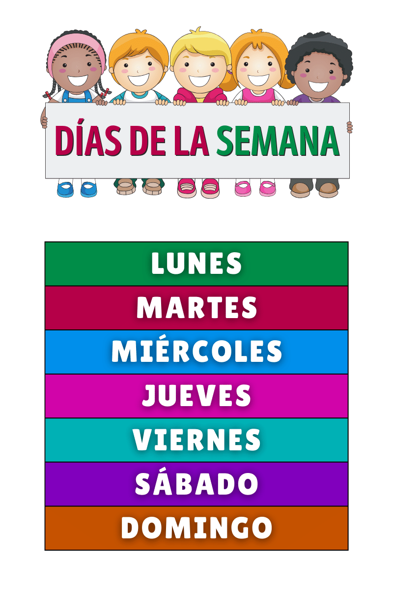 Dias de la semana en español para imprimir
